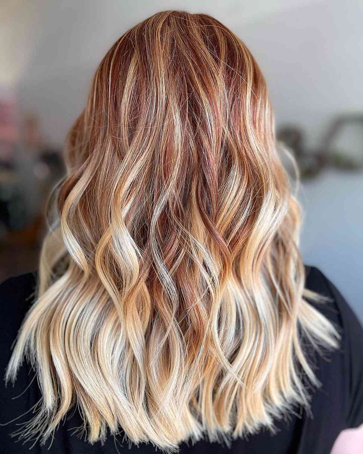 Strawberry to Creamy Blonde Color Gradation