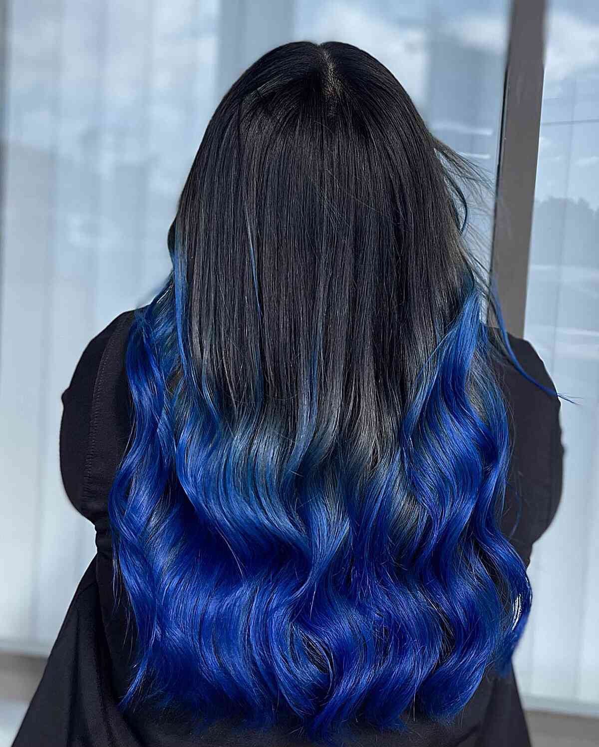 Deep Blue Purple Ombre Hair Shades