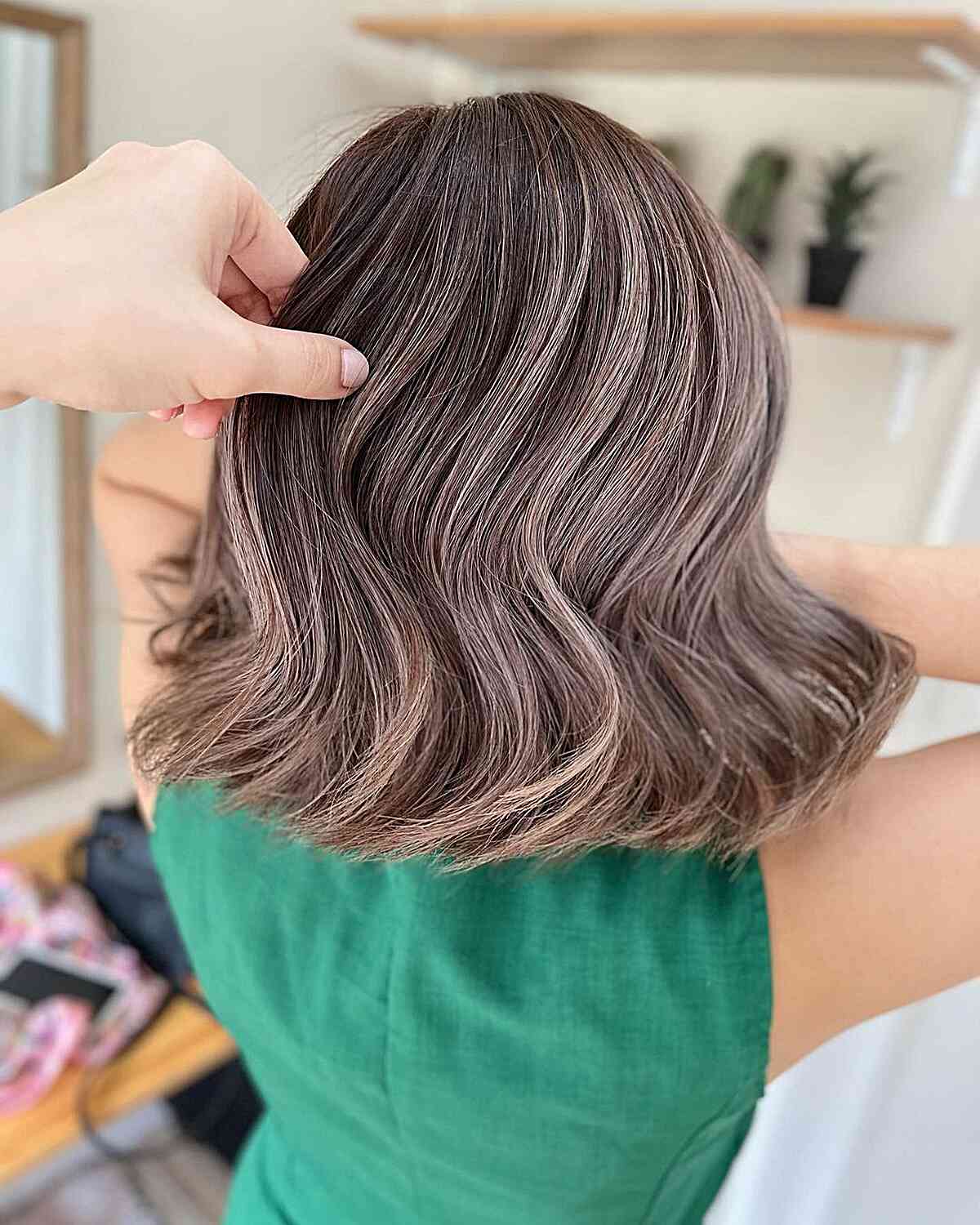 Stunning ash brown shoulder length hair