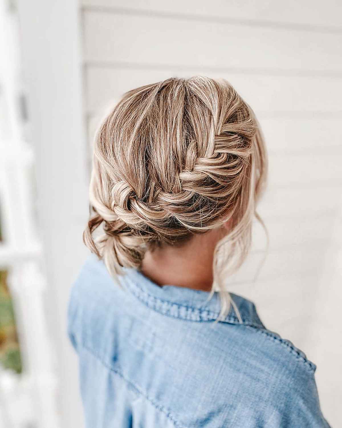 Stunning Asymmetrical braided updo
