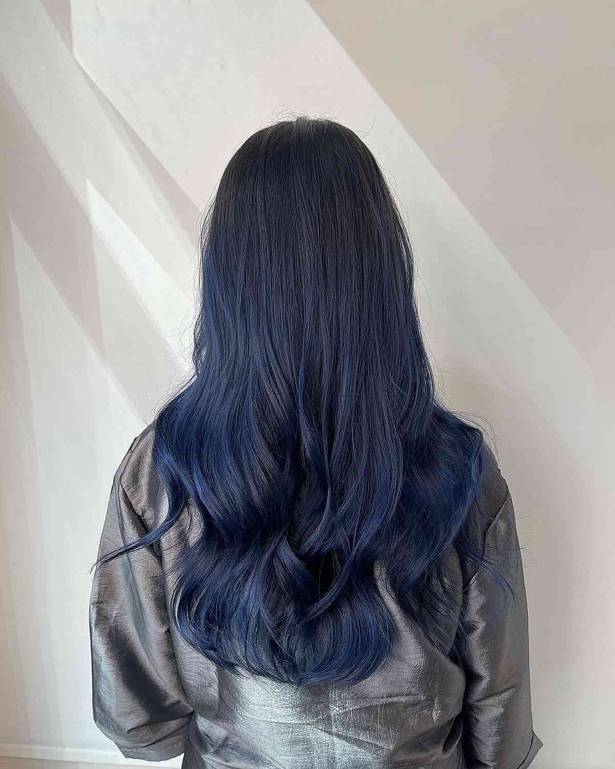 Stunning Balayage Ombre Blue Black Haircolor 