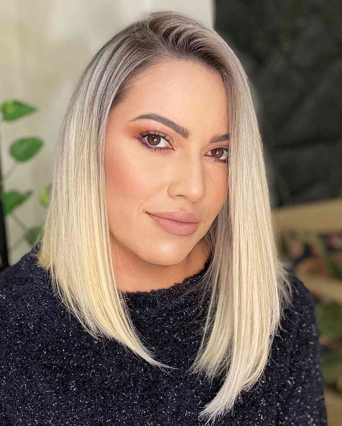 Stunning Blonde Long Bob for Fine Straight Hair