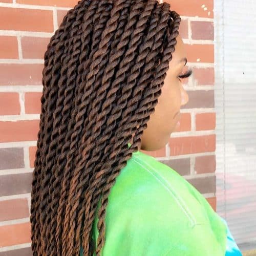 Stunning large twisted braids