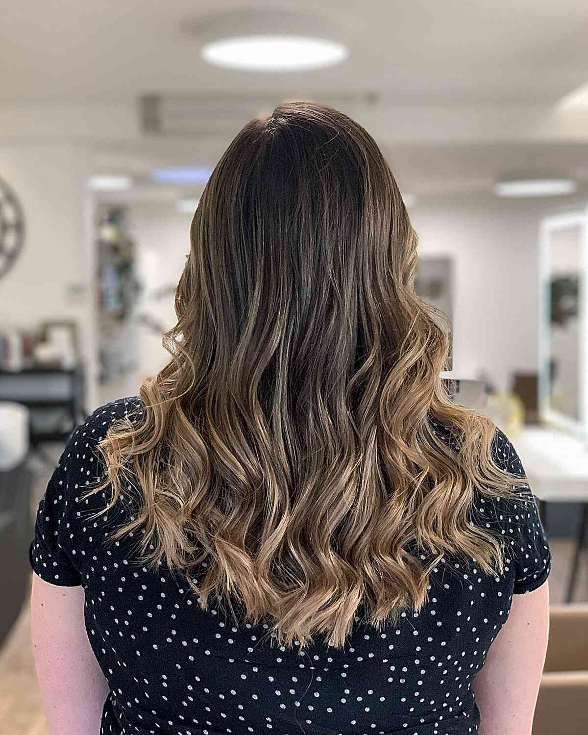 Stunning Light Brown to Warm Caramel Ombre