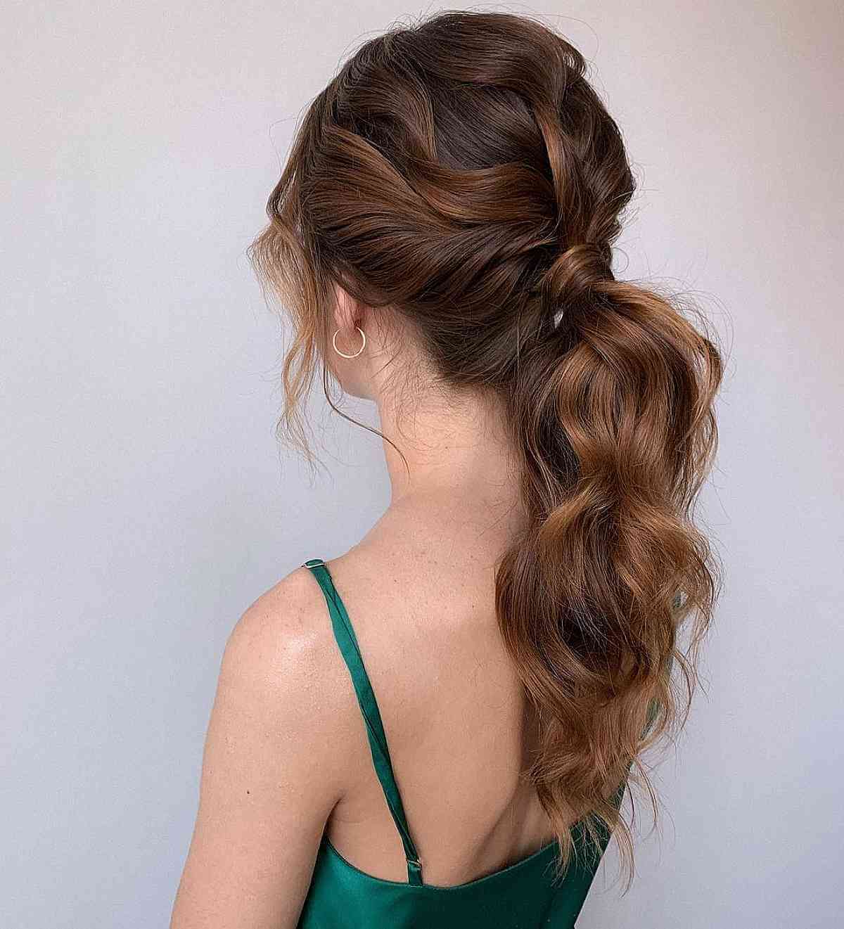 Stunning Low Wrapped Ponytail for Lengthy Hair