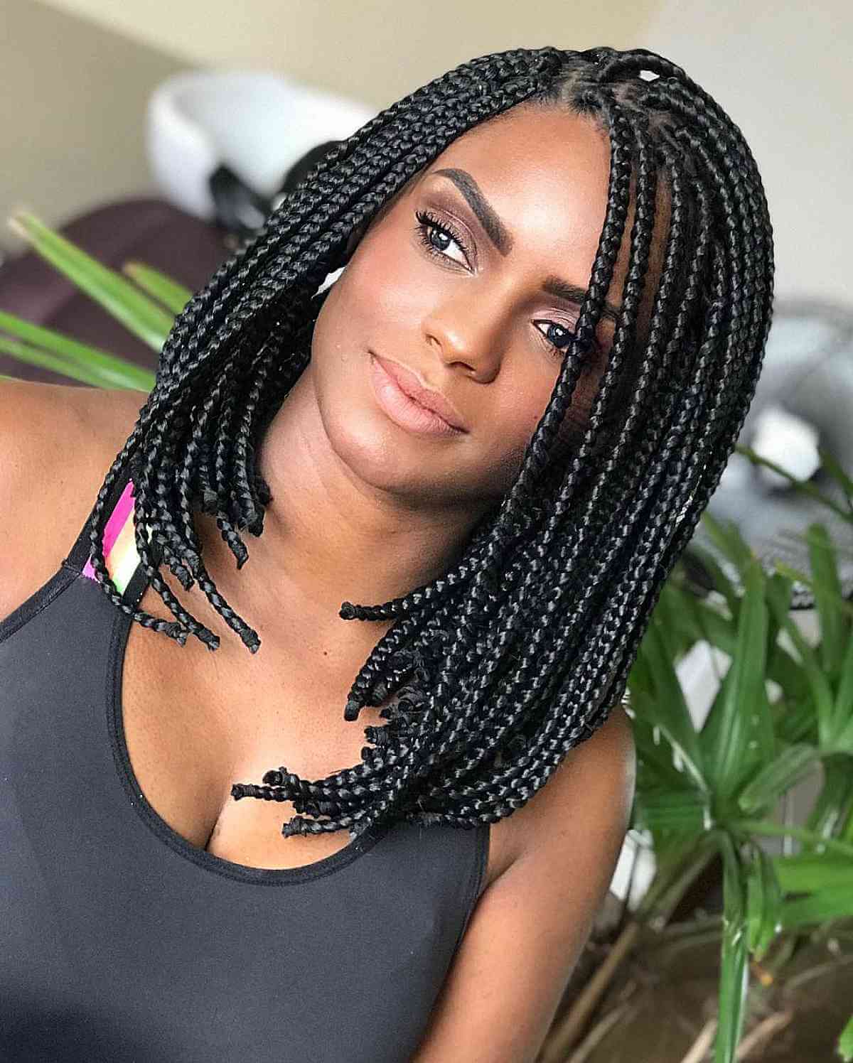 Stunning Mid-Length Box Braids