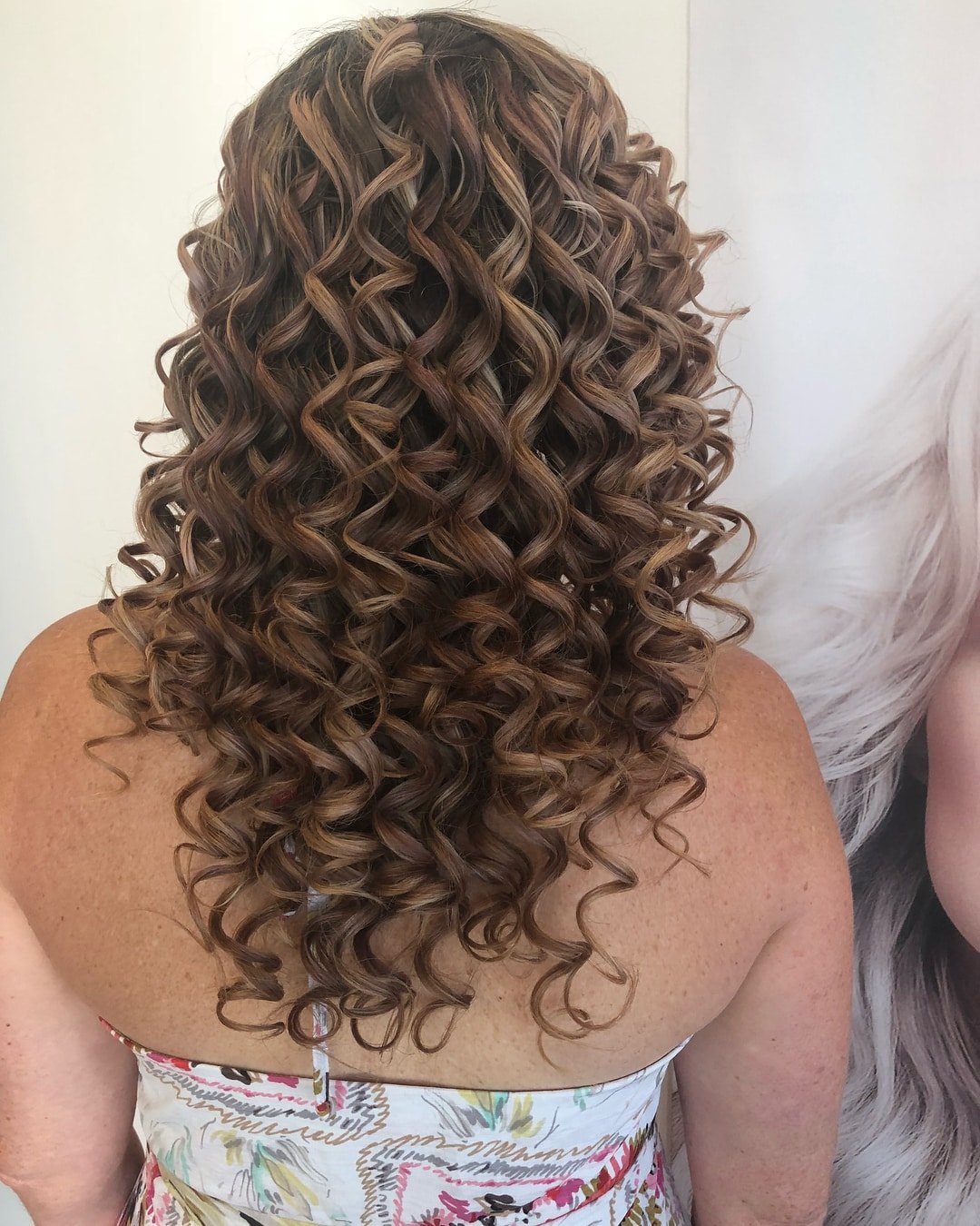 Stunning Ringlets Long Hairstyle with Ash Brown Accents