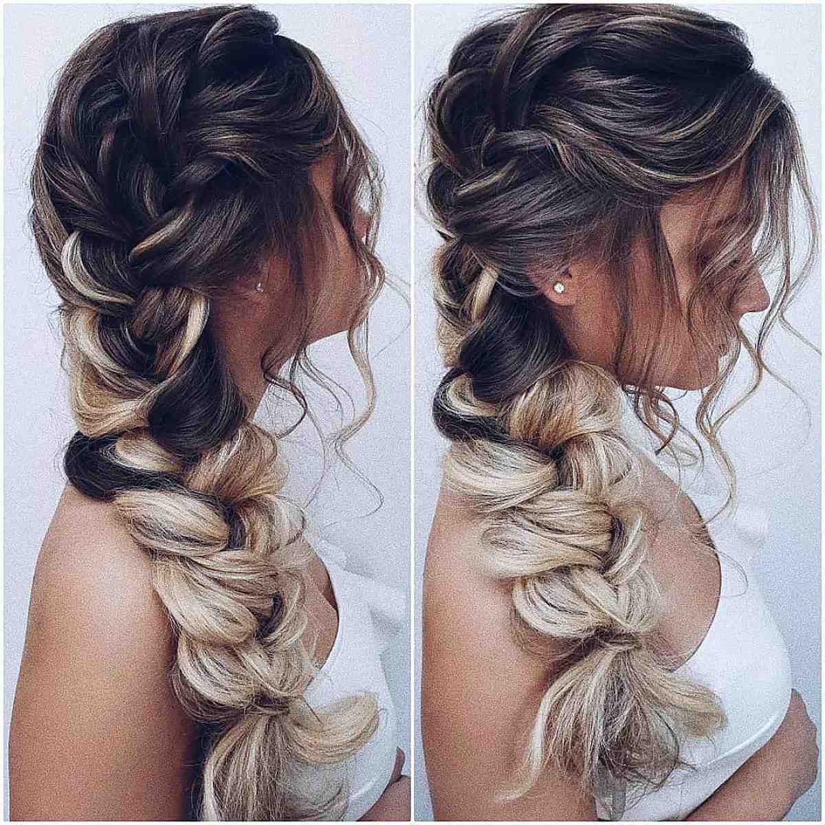 Stunning Tousled Side Braid for Bridesmaids