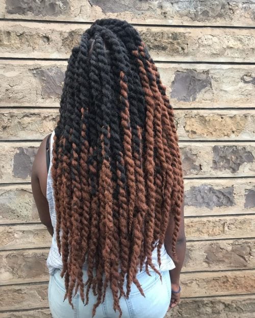 Stunning waist-length jumbo twist braids