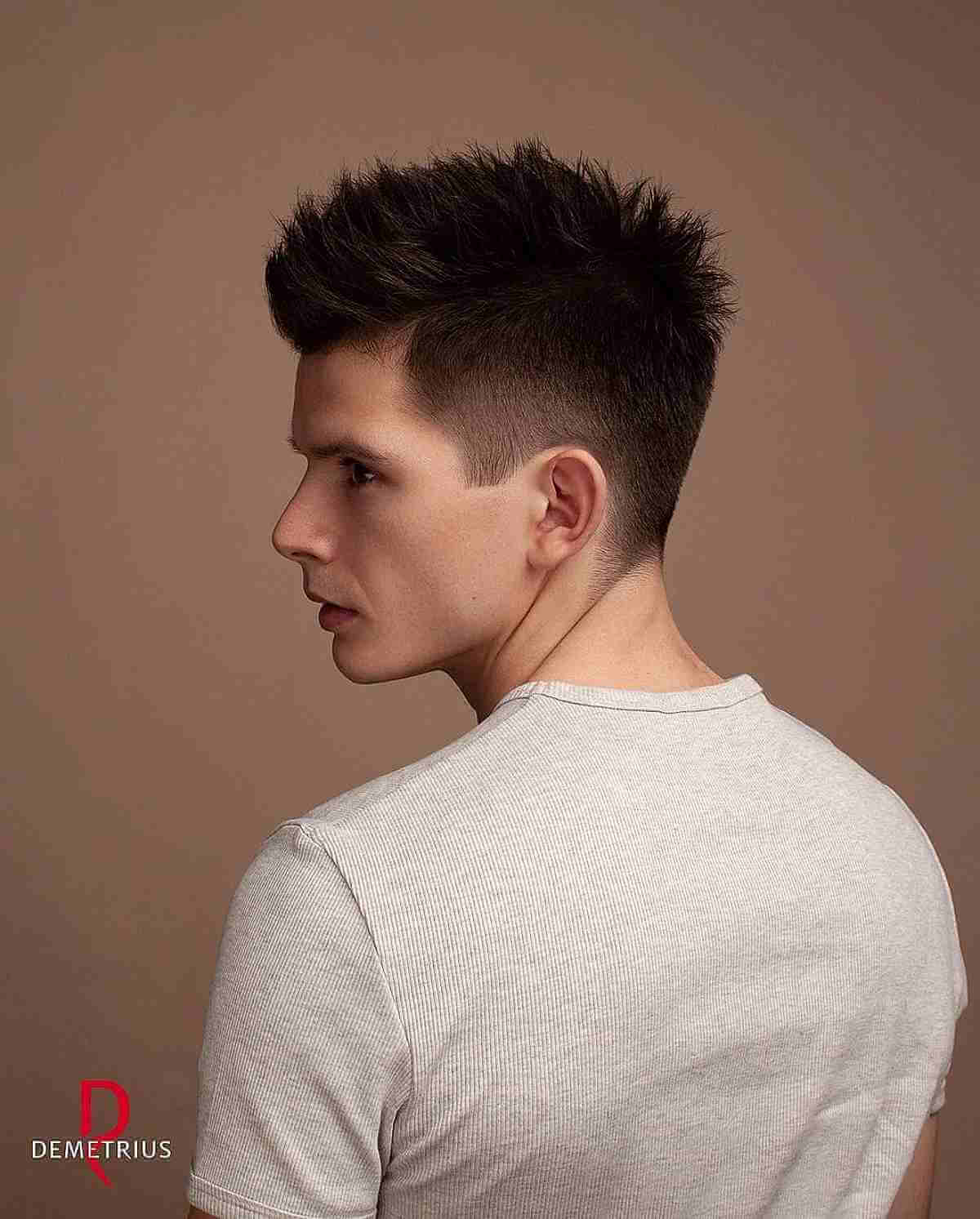 Styled Spiky Hair with a Tapered Quiff Design