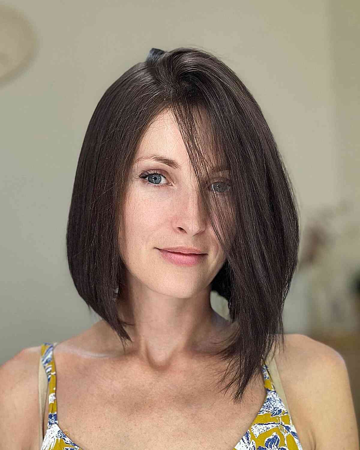 Stylish Medium A-Line Bob for Oval Face Shapes