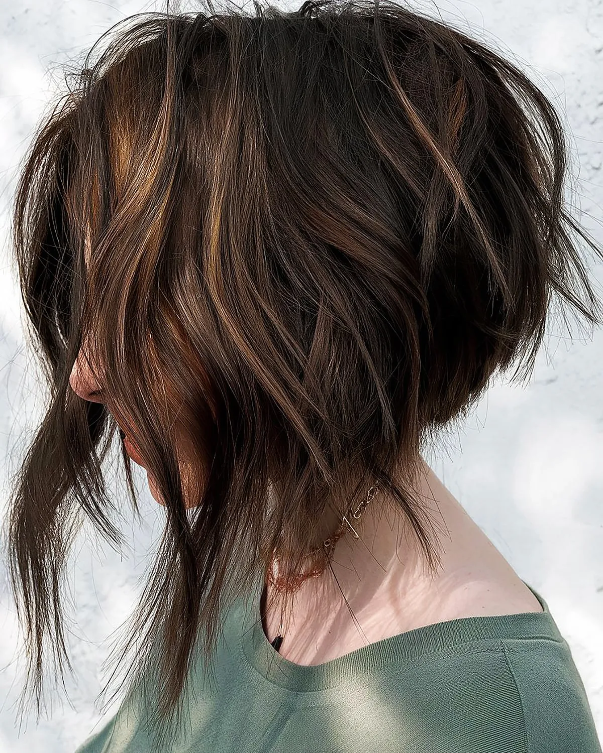 Stylish A-line Bob with Choppy Finishes for Fine Hair