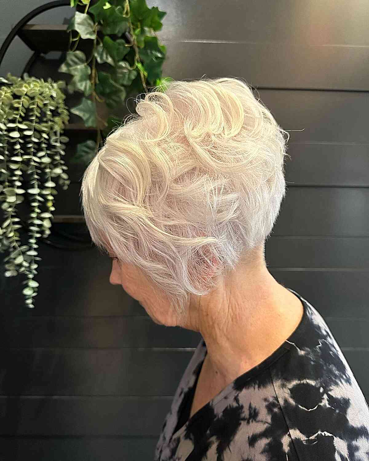 Stylish and Textured for Short Platinum Blonde Bixie on Mature Ladies