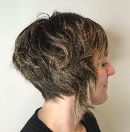 Chic angled bob with bangs and textured layers