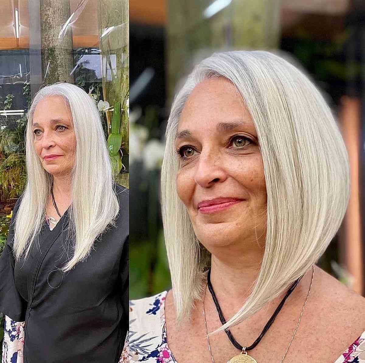 Stylish Angled Lob for Ladies 60 and Over