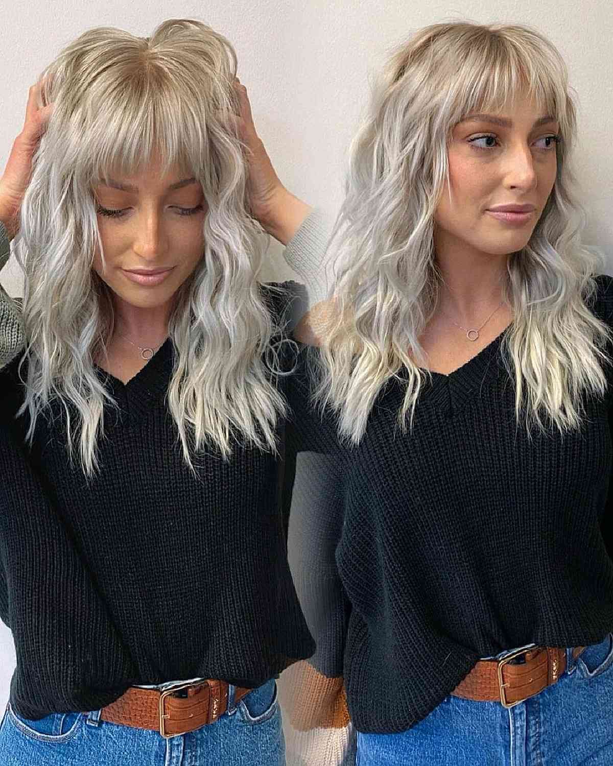 Stylish Bangs and Effortless Beach Waves