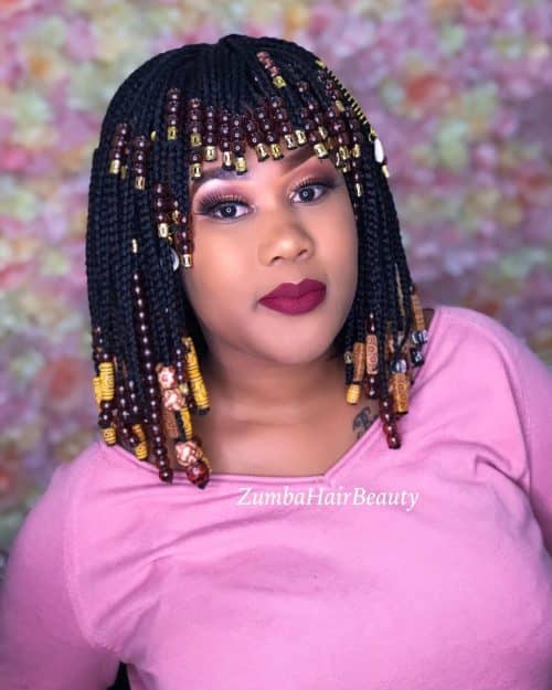 braids with beads for short hair