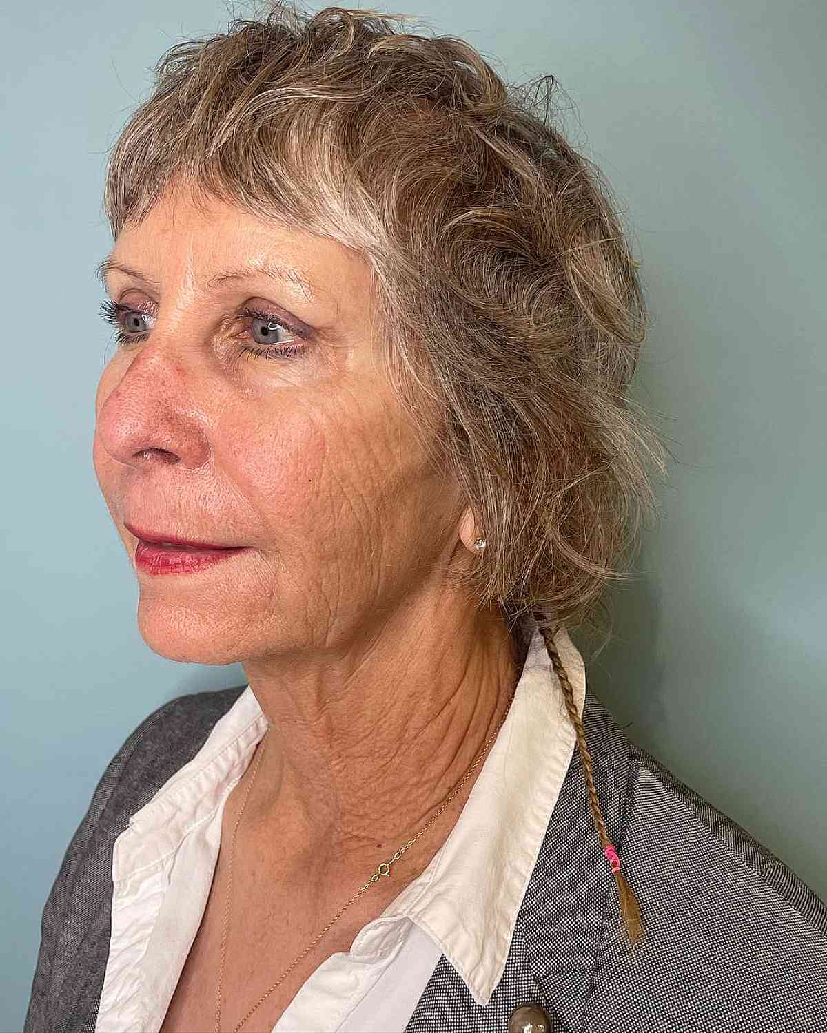 Short Textured Bixie Cut for Women Over 60 wth Shaggy Hair