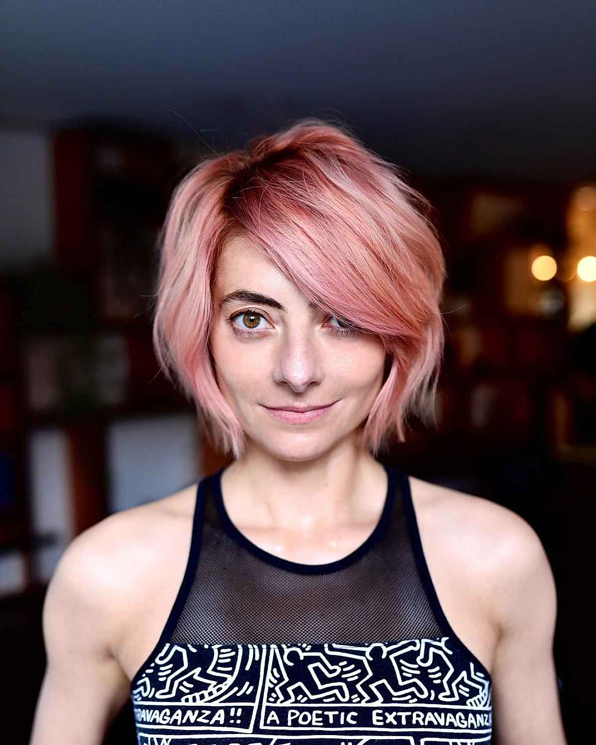 Stylish Choppy Bob with Side-Swept Bangs