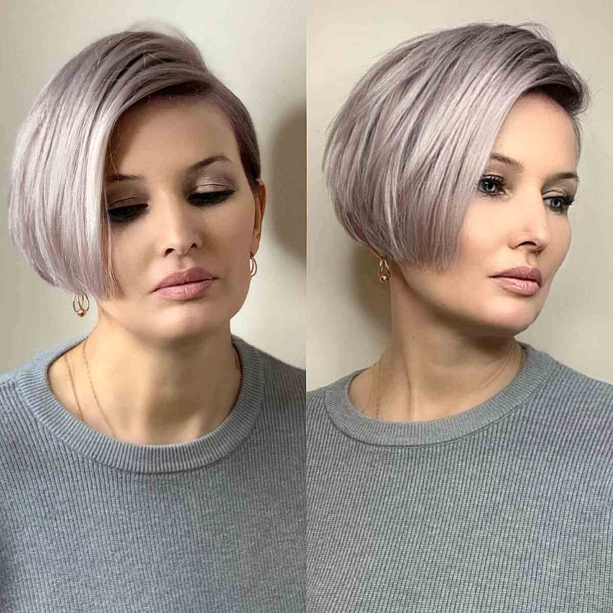 Ear-Length Stylish Deep Side Part on Asymmetrical Cut