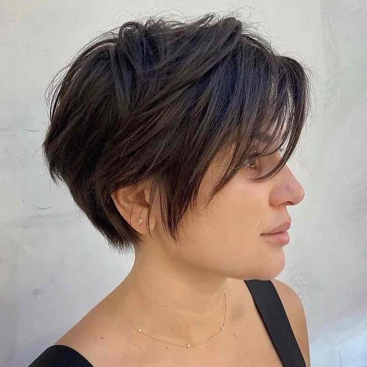Stylish Ear-Length Layered Bob Cut
