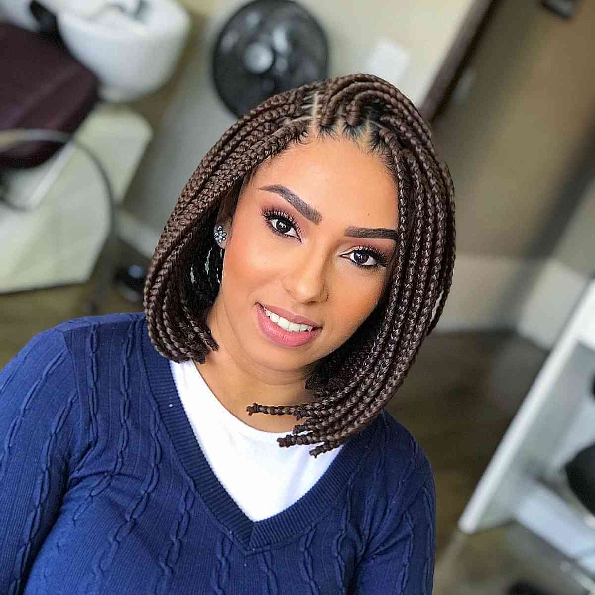 Stylish Ghana Braids for Short Hair