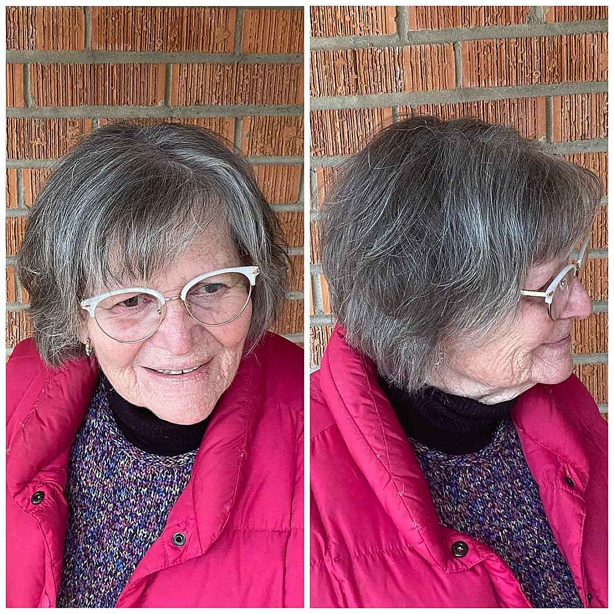 Chic Gray Bob with Layers and Bangs for women over 70
