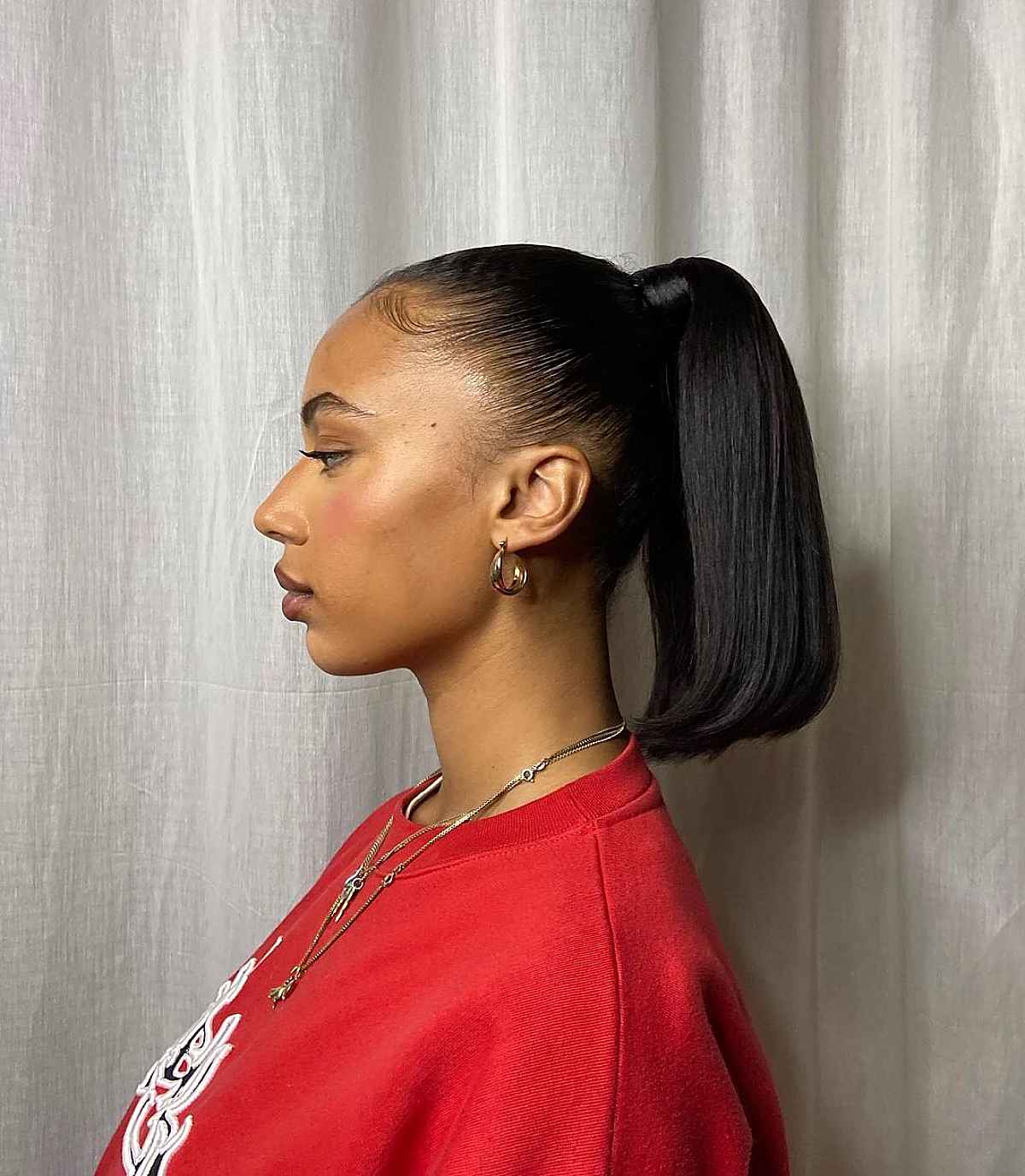 Stylish High Ponytail for Short Hair