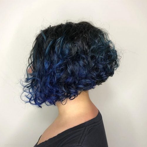 Chic short inverted bob for curly hair