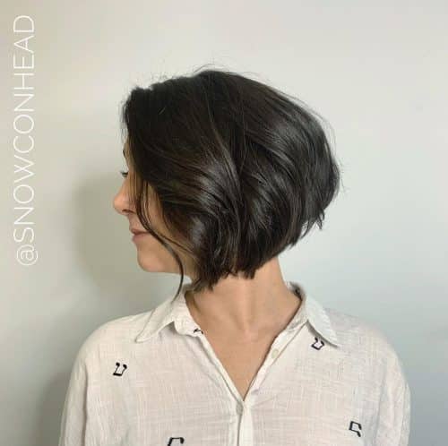 Chic short inverted bob for thick hair