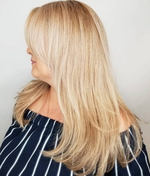 Stylish Layers for Women Over 40 with Long Straight Hair