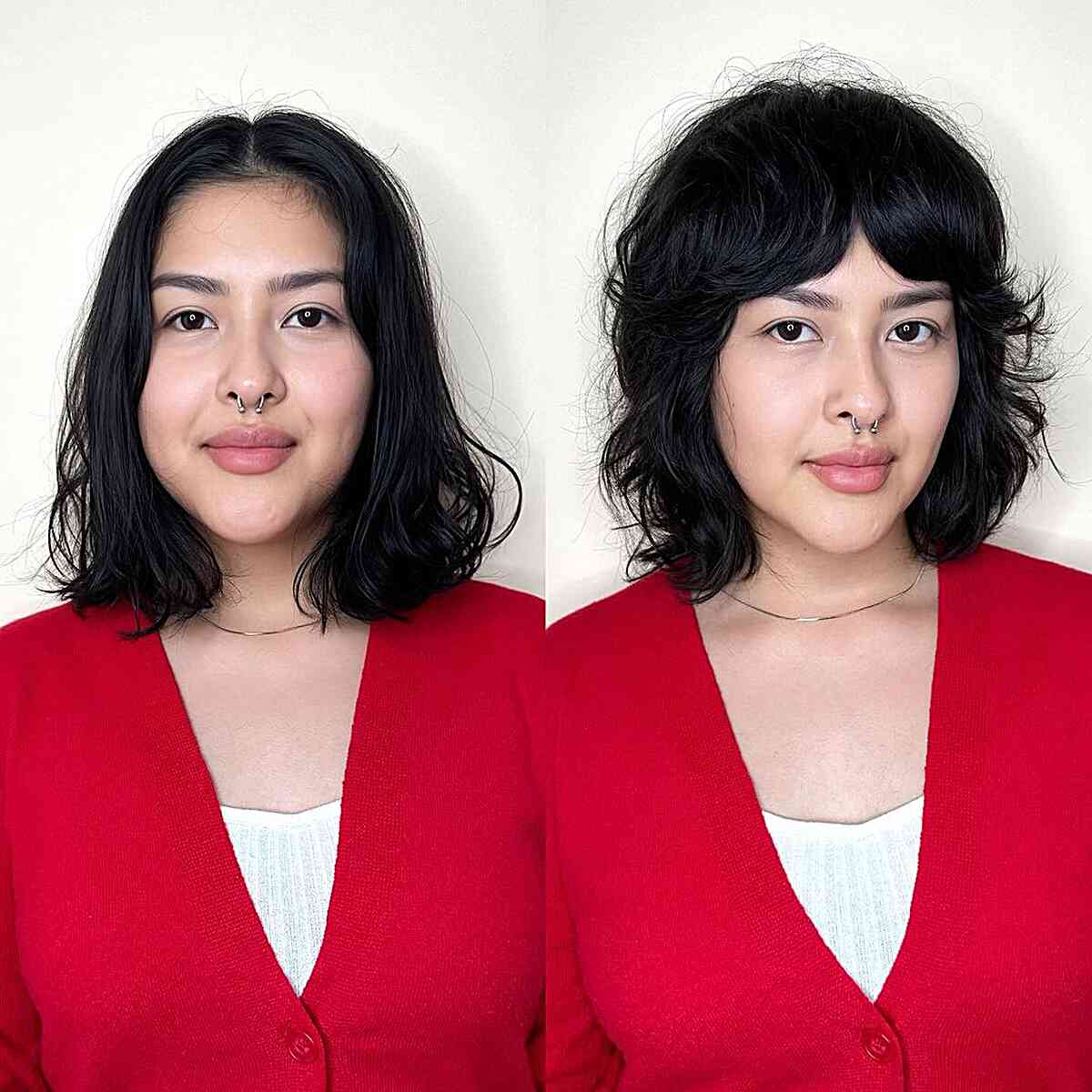 Stylish Long Bob with Curtain Bangs