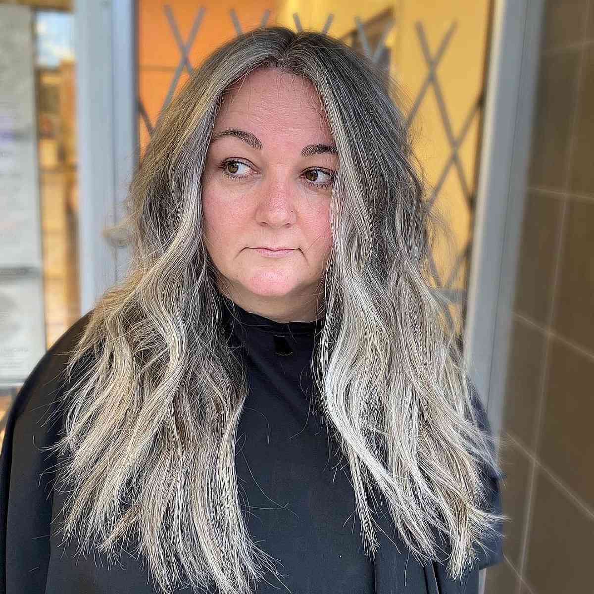 Stylish Long Jagged Layers for Women Over 50 with Thick Hair
