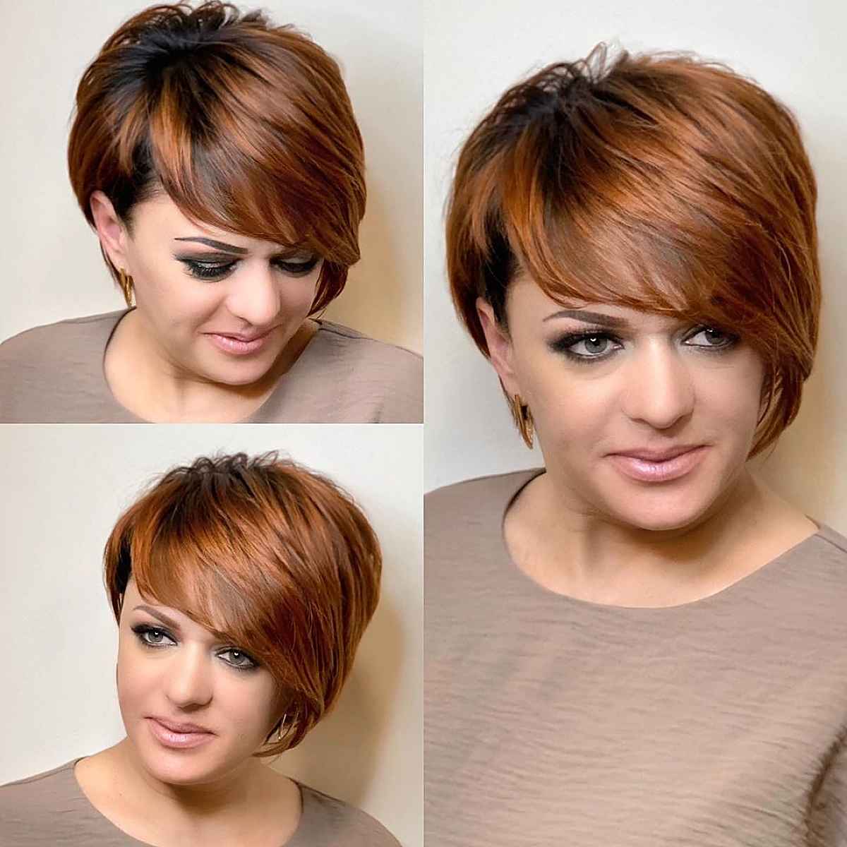 Stylish Long Pixie Bob with Bangs