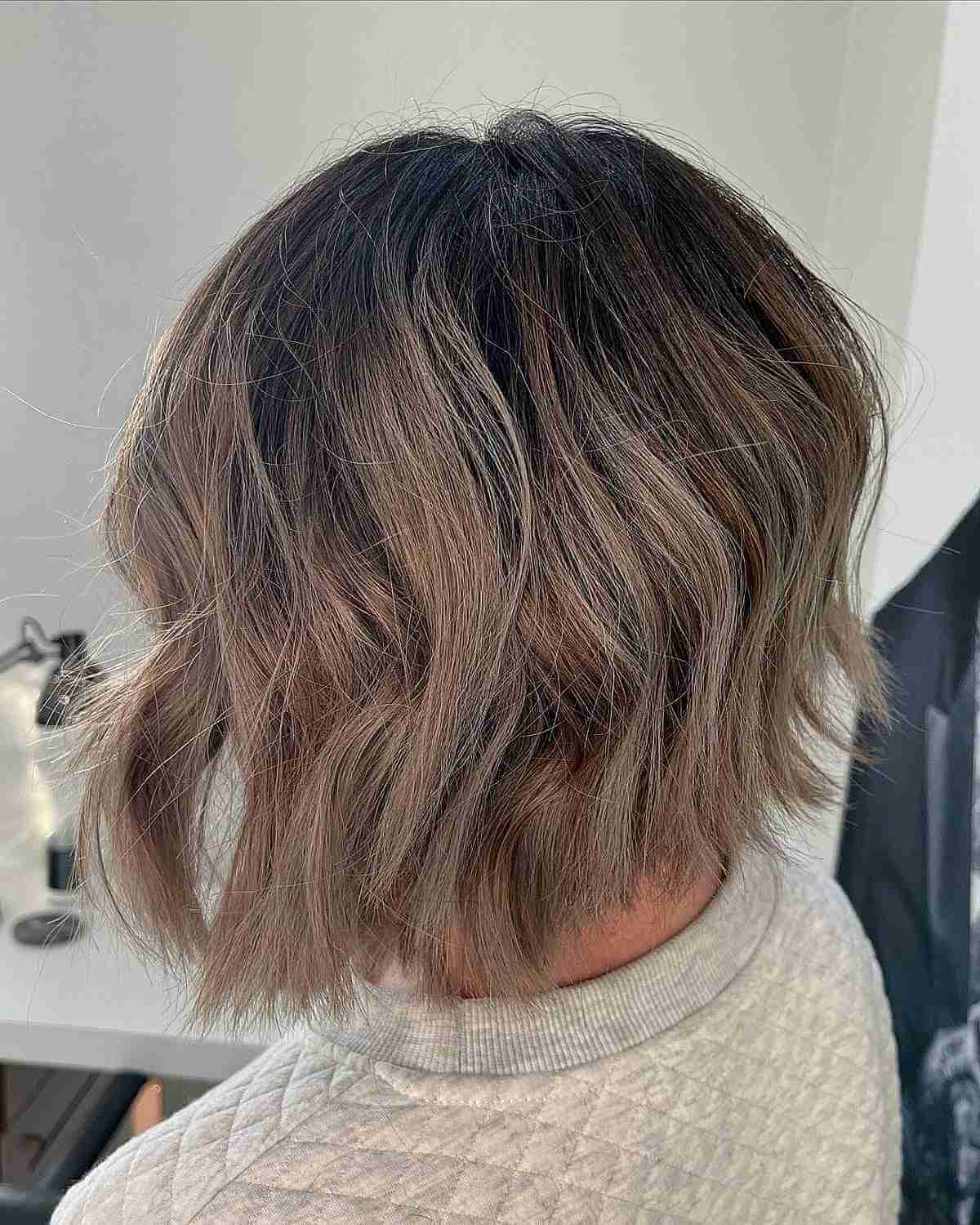 Stylish Medium Concave Bob with Edgy Ends