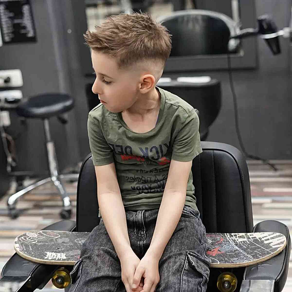 Stylish Messy Top with Fade on the Sides for Boys
