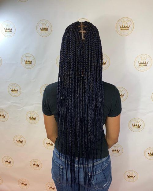 Stylish micro box braids