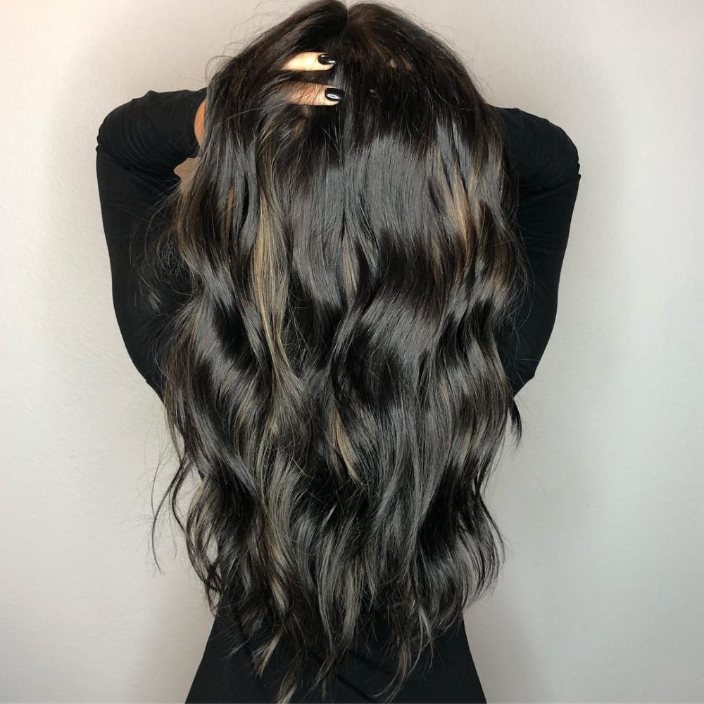 Stylish Lowlights for Dark Hair