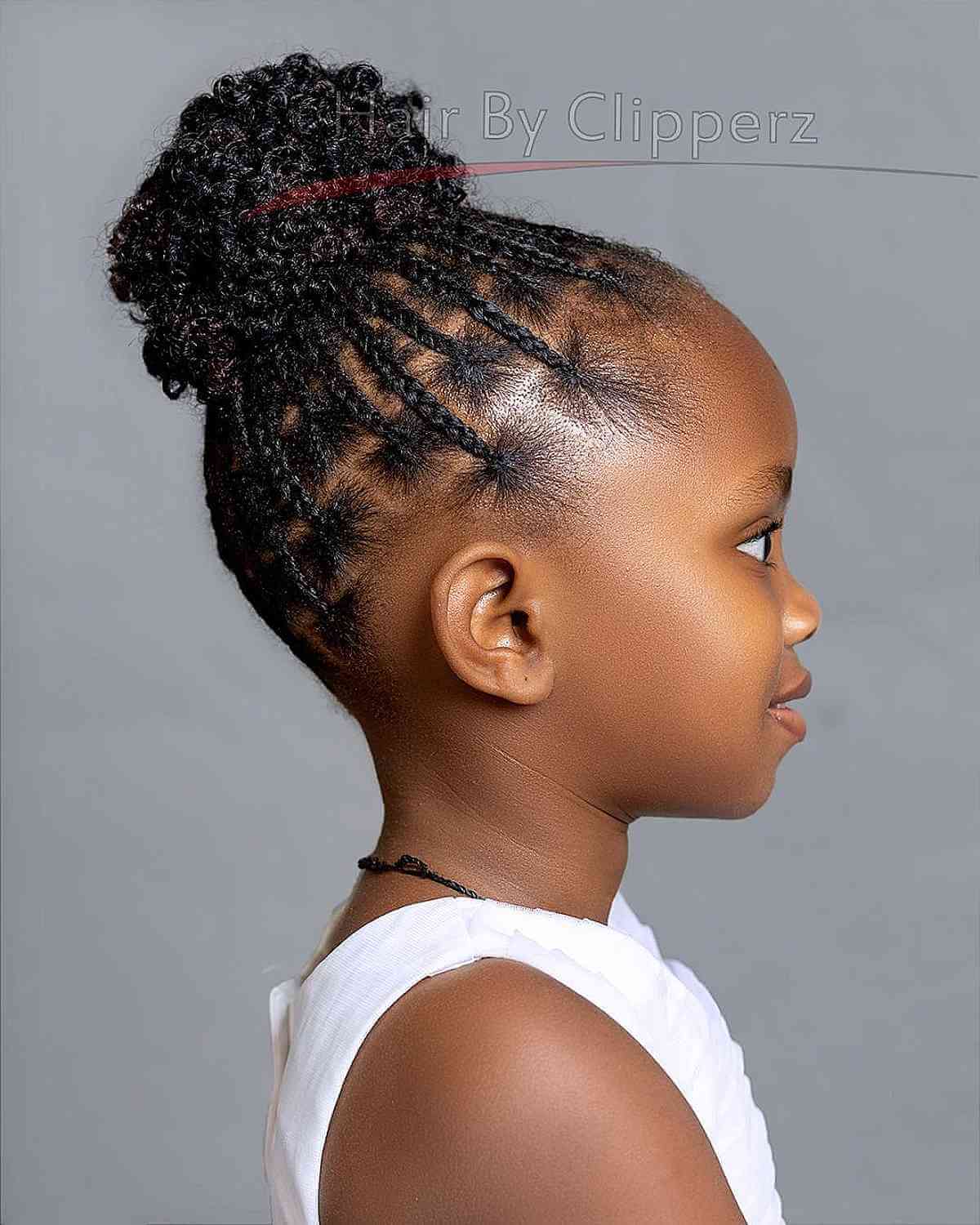 Stylish Protective Brick Braids for Black Kids