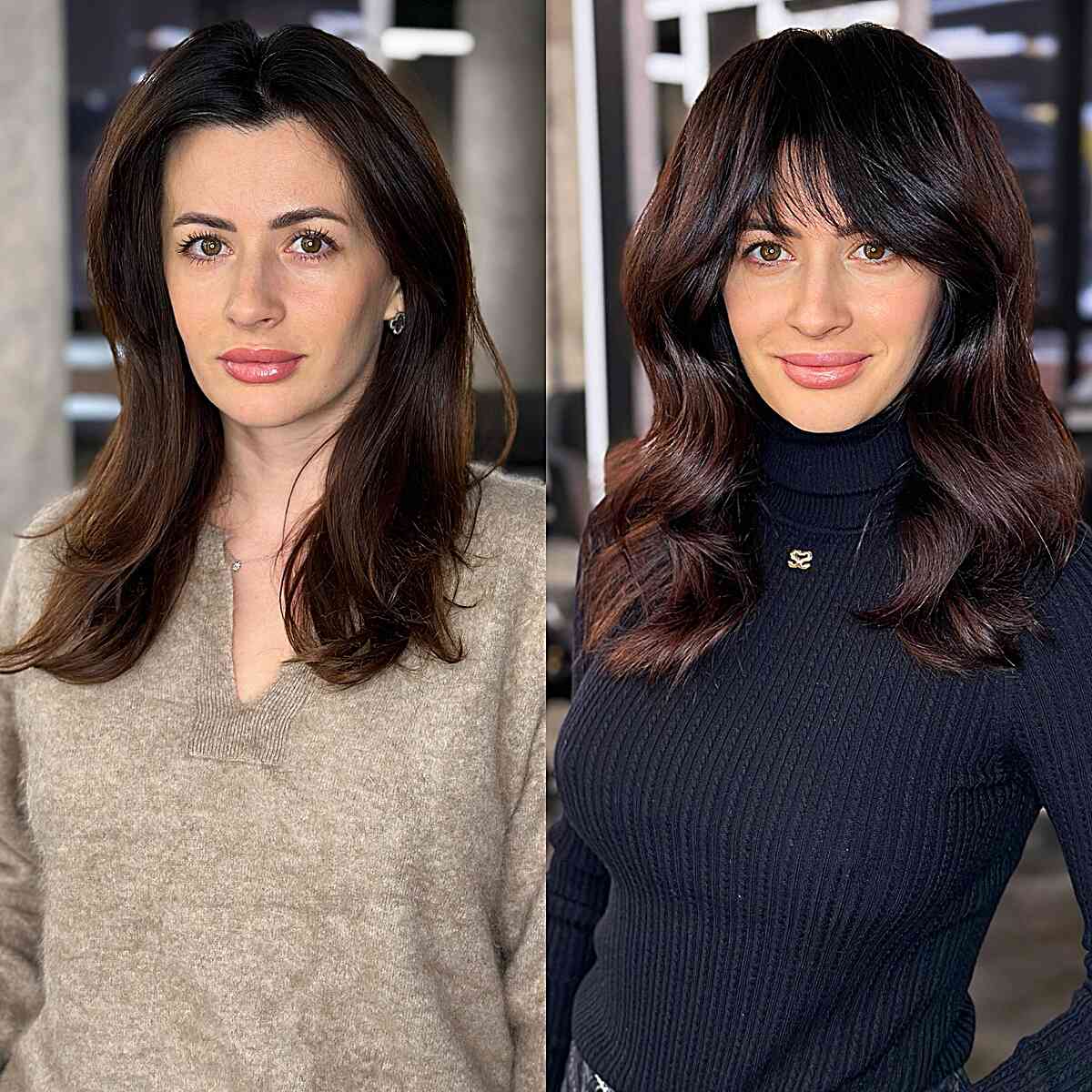 Face-Framing Stylish See-Through Fringe for Thick Hair