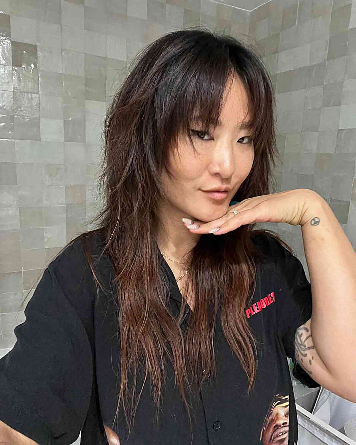 Stylish Shaggy Long Hair with Fringe