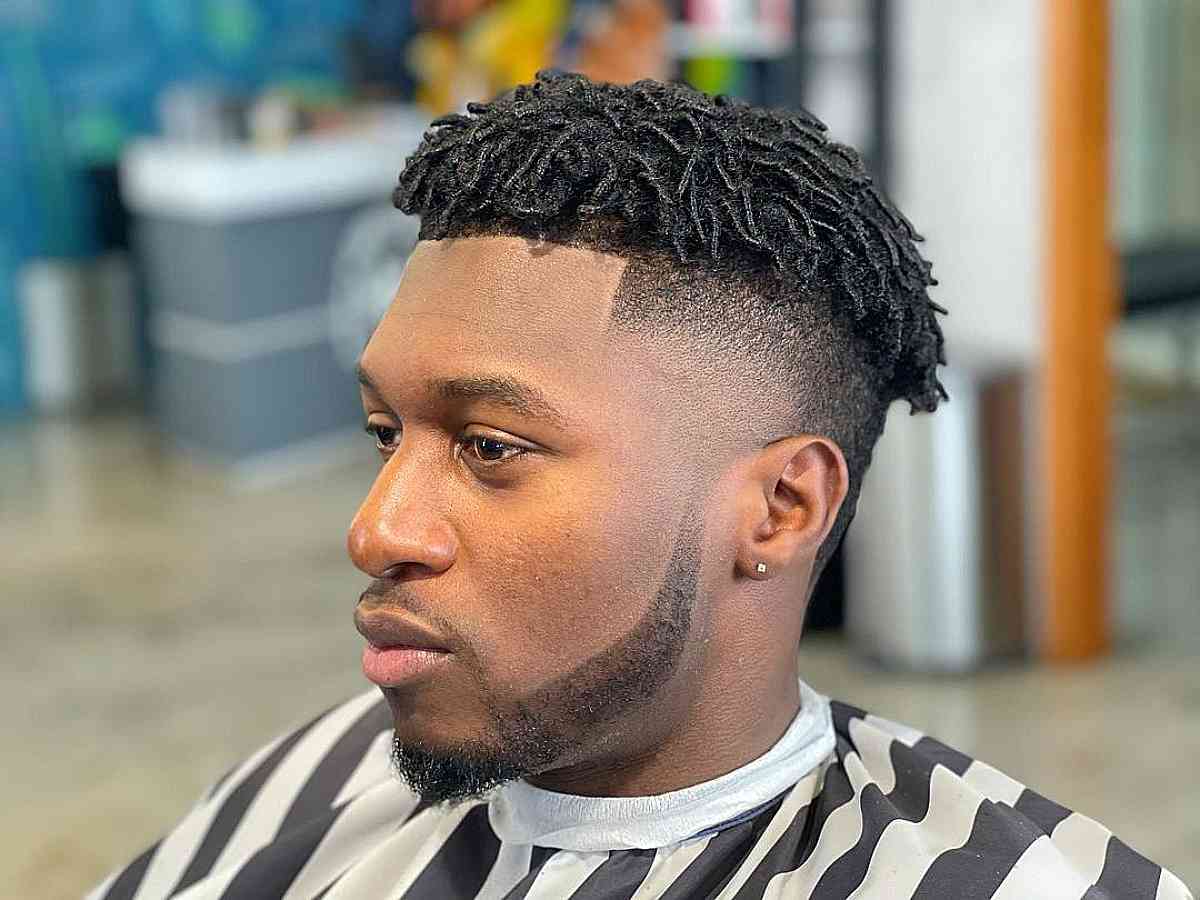 Stylish Short Dreads with Taper Fade Haircut