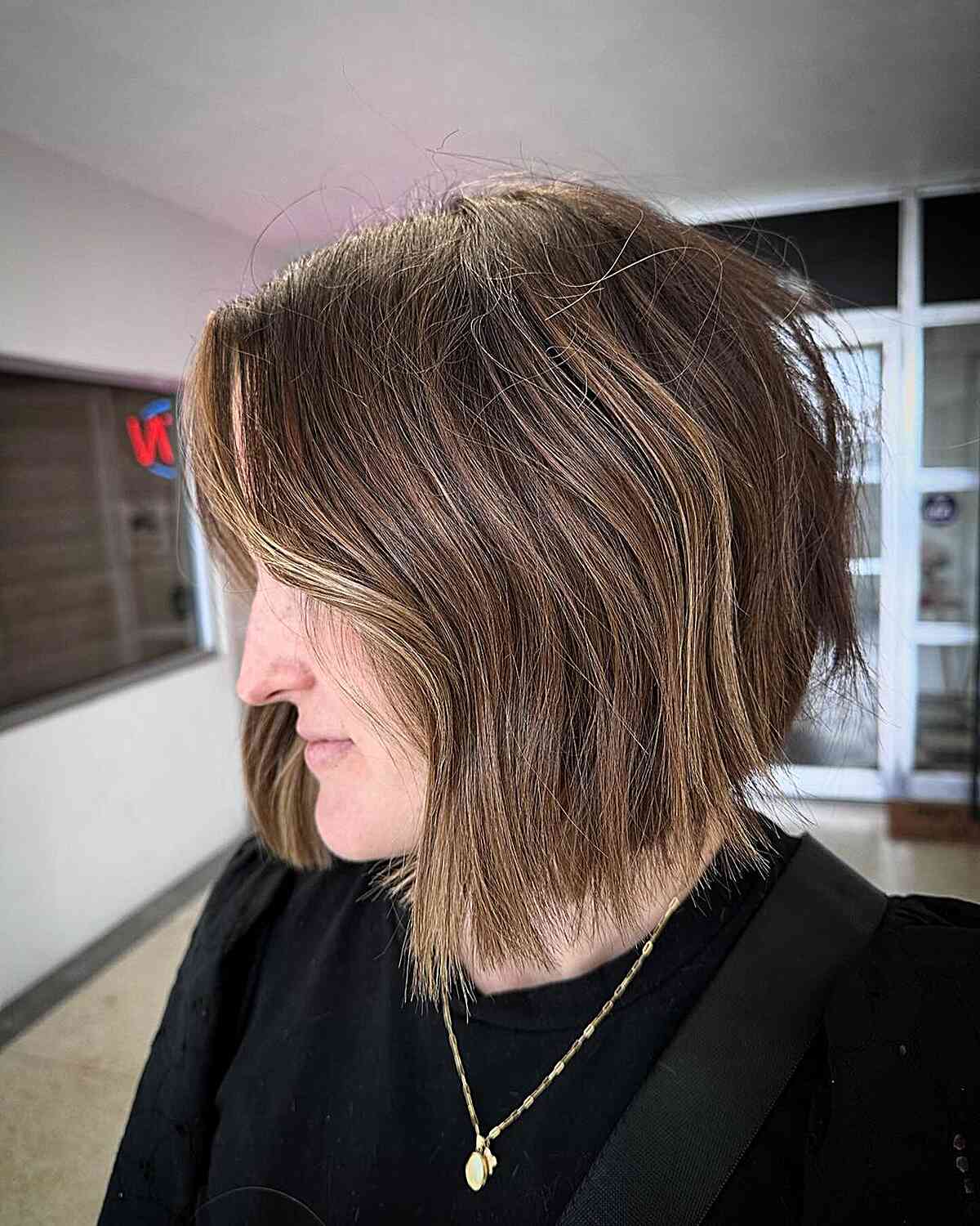 Elegant Short-Length Inverted Choppy Textured Bob Hairstyle