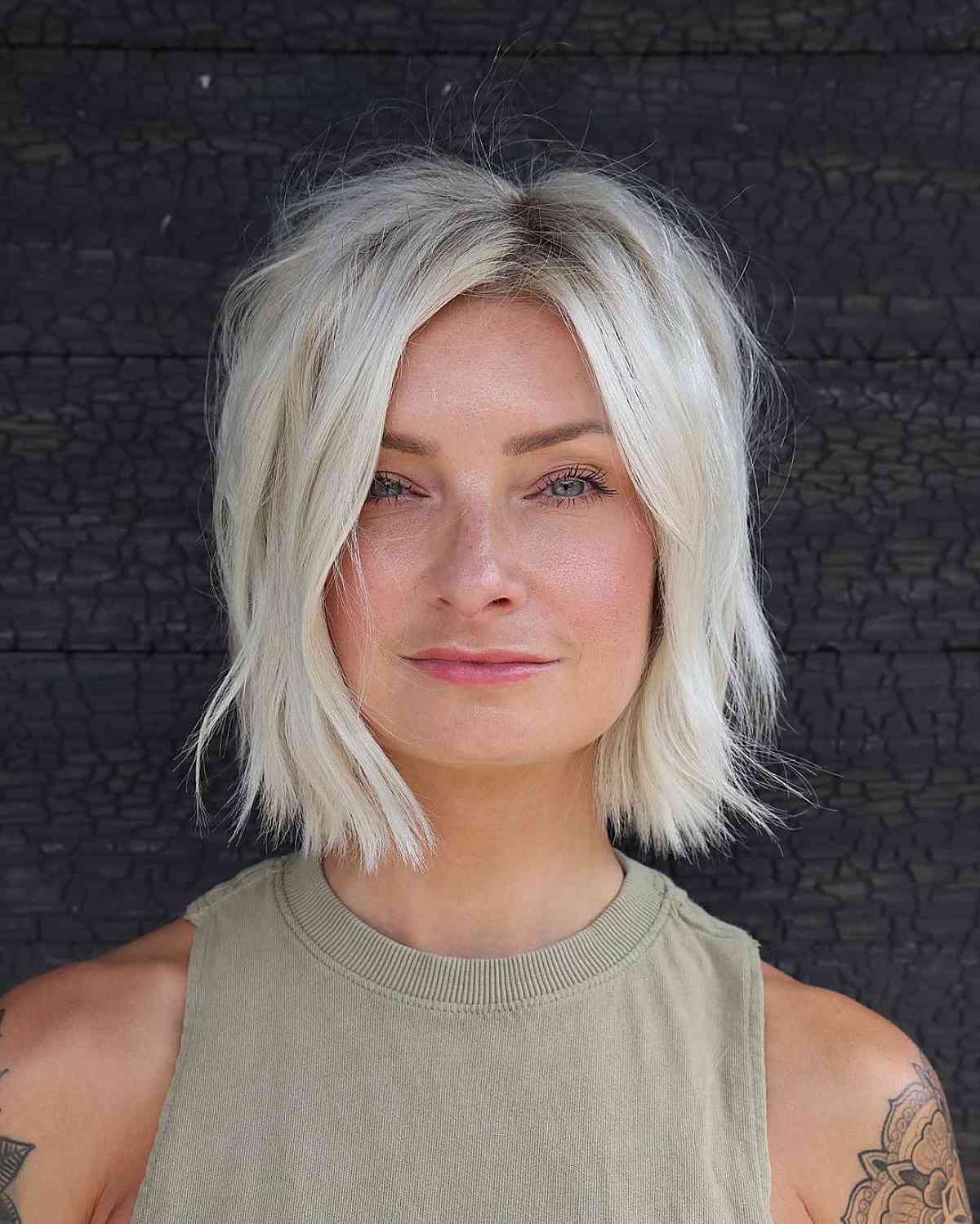 Stylish short medium bob cut