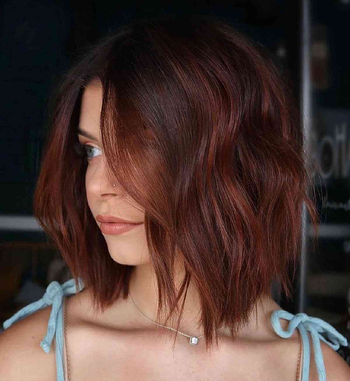 Short Red Brown Hair Featuring Highlights