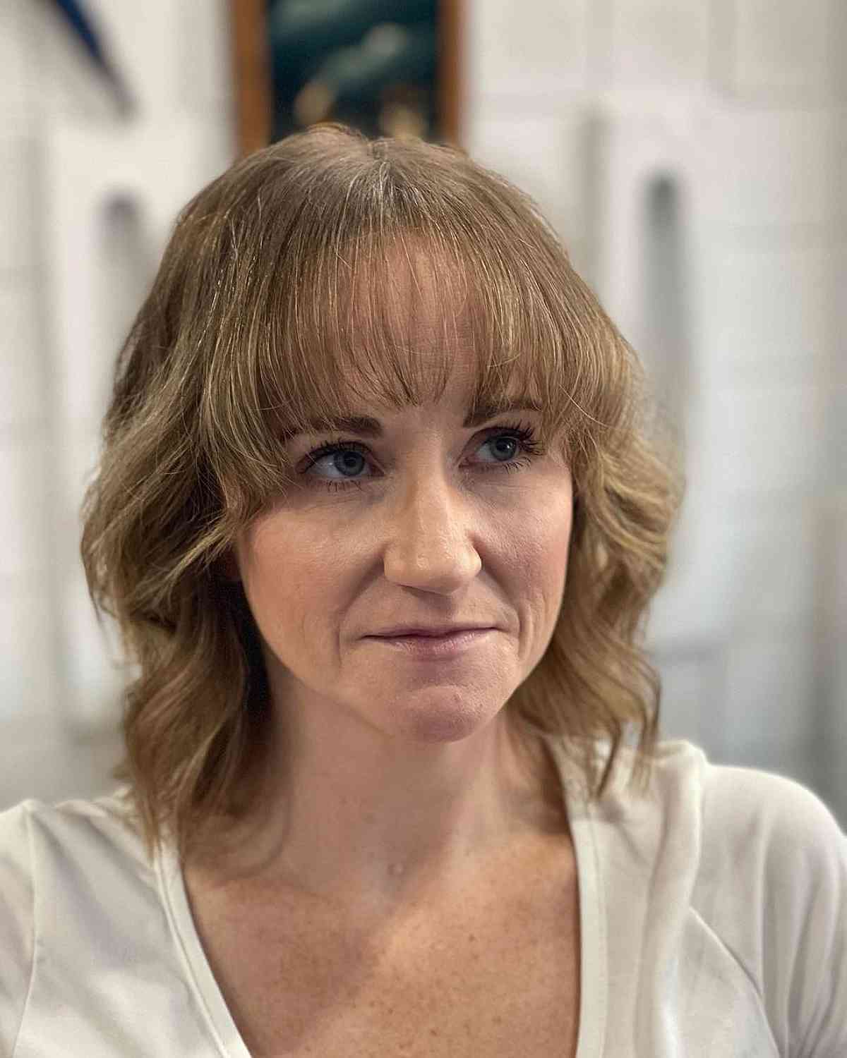 Stylish Short Shag with Soft Fringe