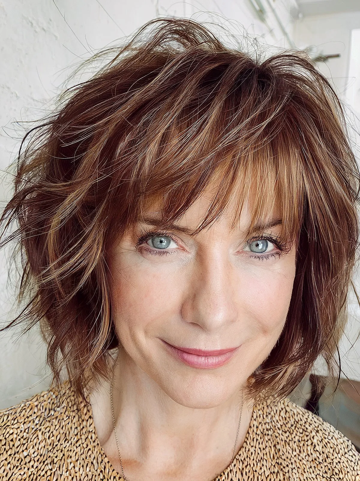 Stylish Short Shaggy Bob for Women 50 and Beyond