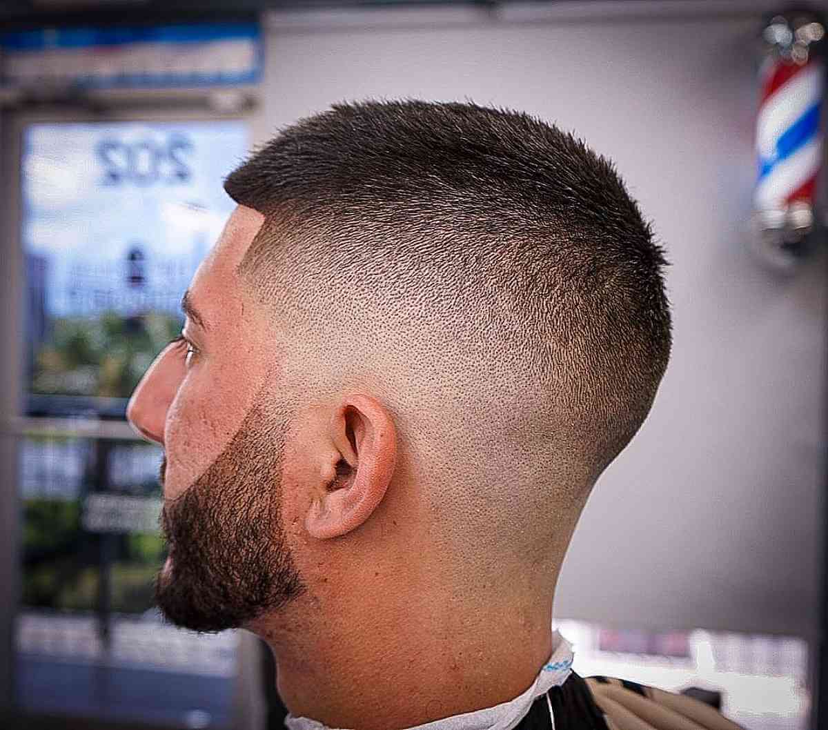 Stylish Short Tapered Hair with a Beard