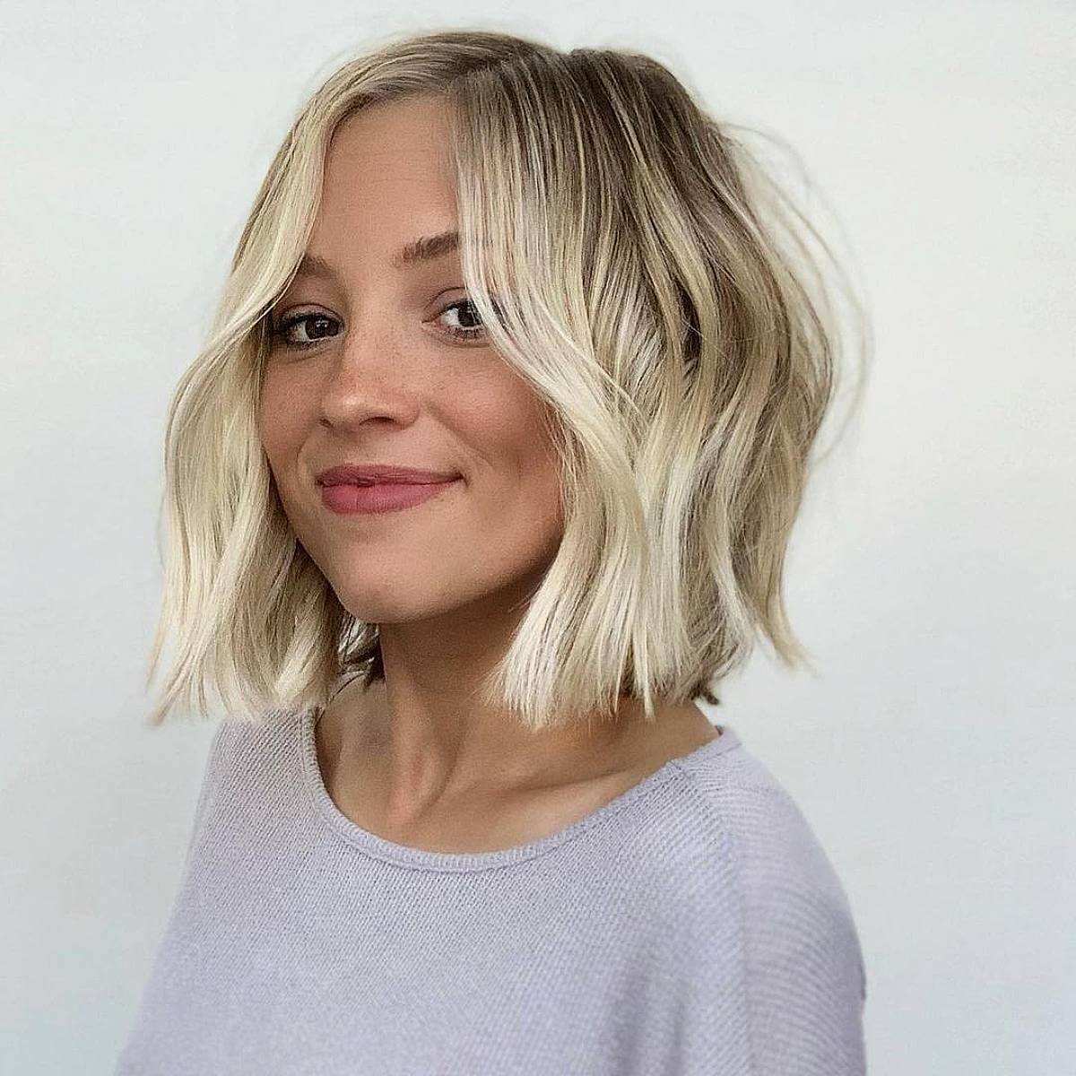 Neck-Length Stylish Side-Parted Blonde Bob