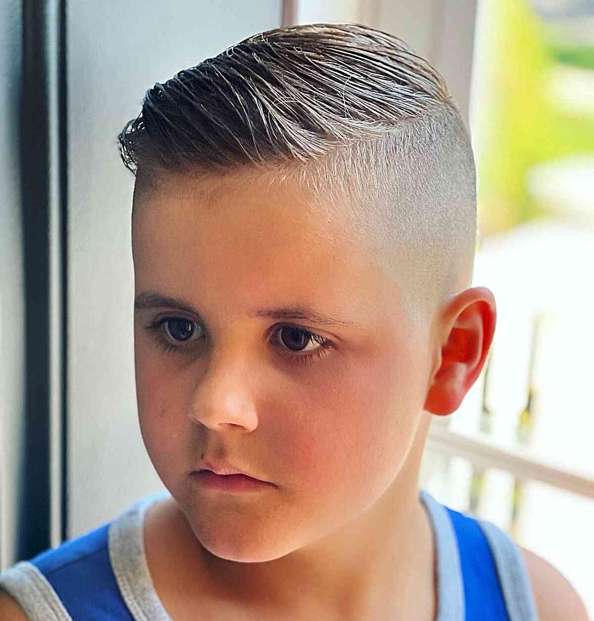 Trendy Skin Fade & Undercut for Young Boys with short hair and an adorable face